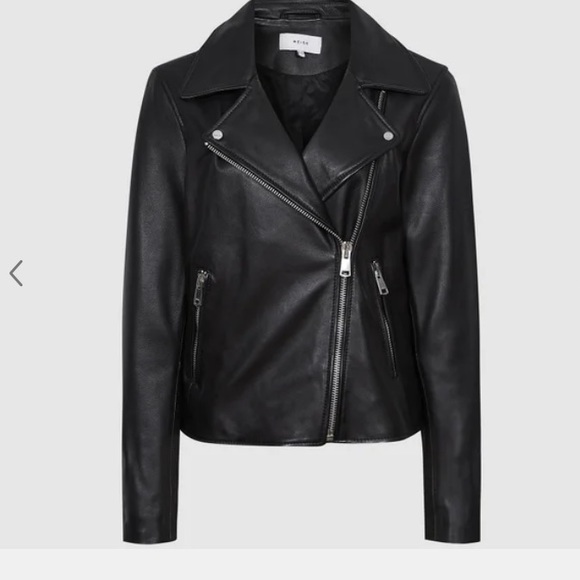 Reiss Geo leather biker jacket - Picture 7 of 17